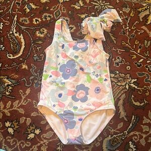 Beaufort bonnet company Brookhaven Bow Swimsuit - Palm Springs Peony size 6